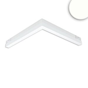 „Track48“ kampinis šviestuvas, horizontalus, baltas, 20 W, 120°, 48 V DC, 4000 K, CRI90, prizminis, „Line+ DALI“ dim