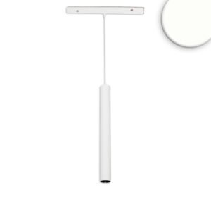 Track48 pakabinamas šviestuvas Pipe, baltas, 7 W, 36°, UGR<19, 48 V DC, 4000 K, CRI90, DALI dimeriuojamas