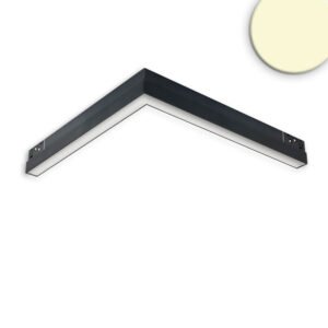 Track48 corner light horizontal black, 20W, 120°, 48V, 3000K, CRI90, prismatic, Line+ DALI dimmable